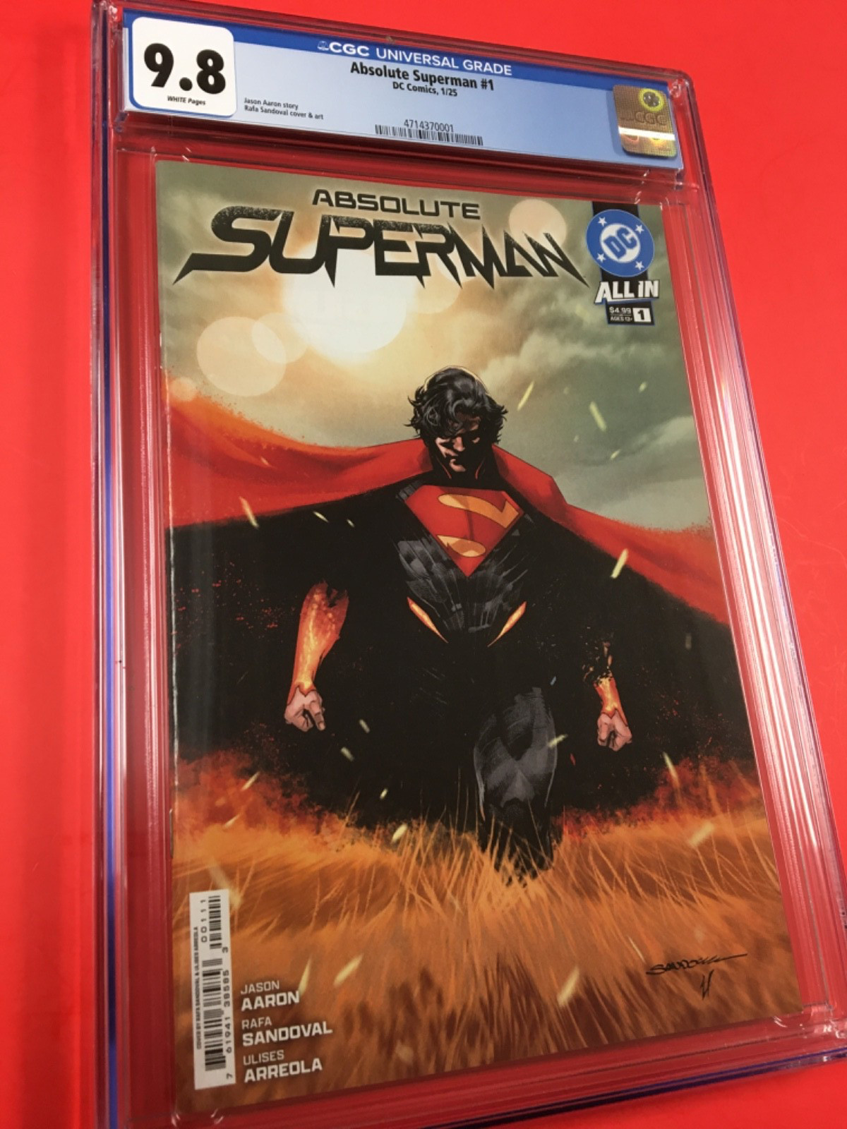 ABSOLUTE  SUPERMAN # 1 (2025) CGC 9.8 SANDOVAL  1st PRINT COVER \