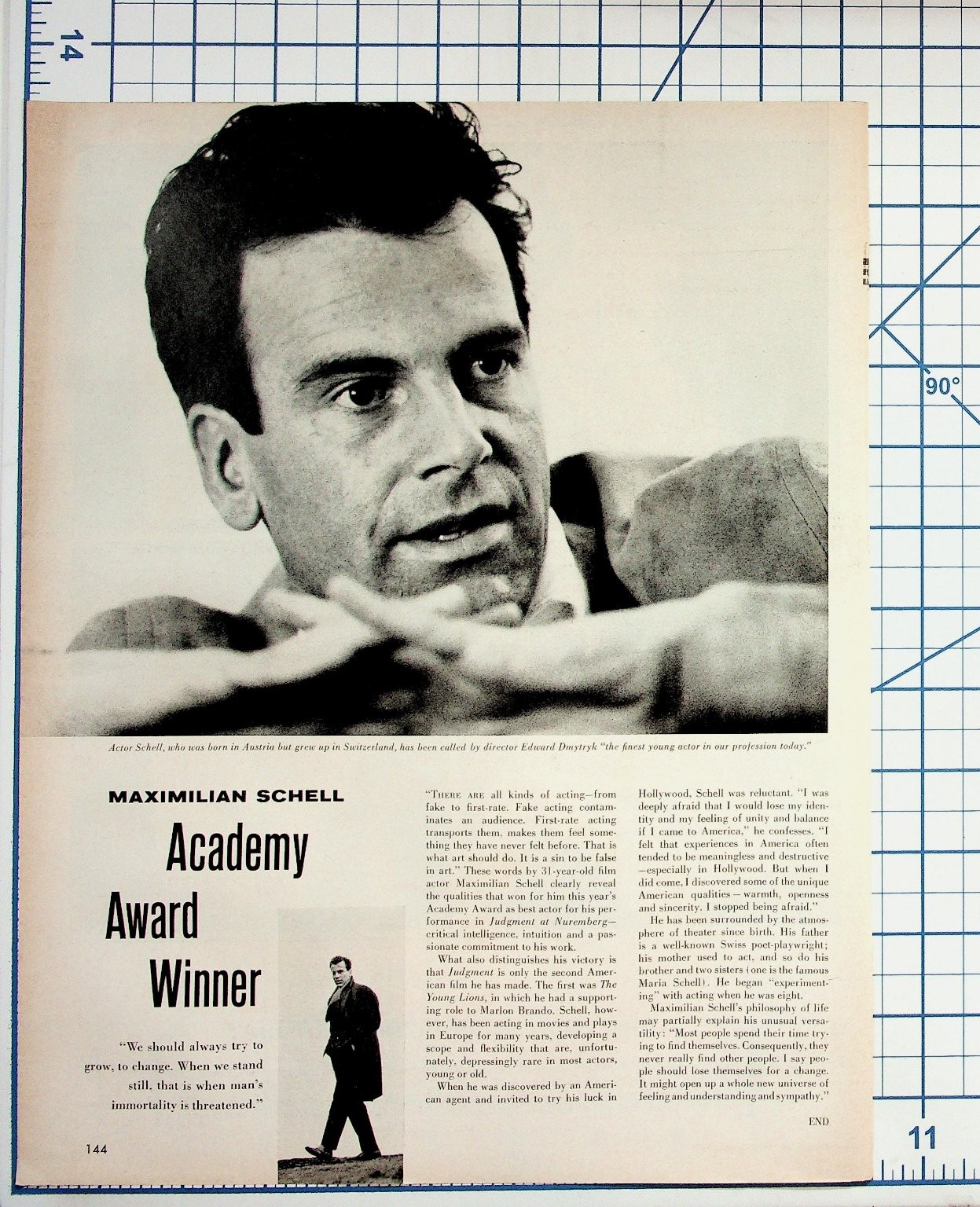 Maximilian Schell Academy Award Winner Vintage Magazine Print Austria Actor Maximilian Schell Academy Award Winner Vintage Magazine Print Austria Actor