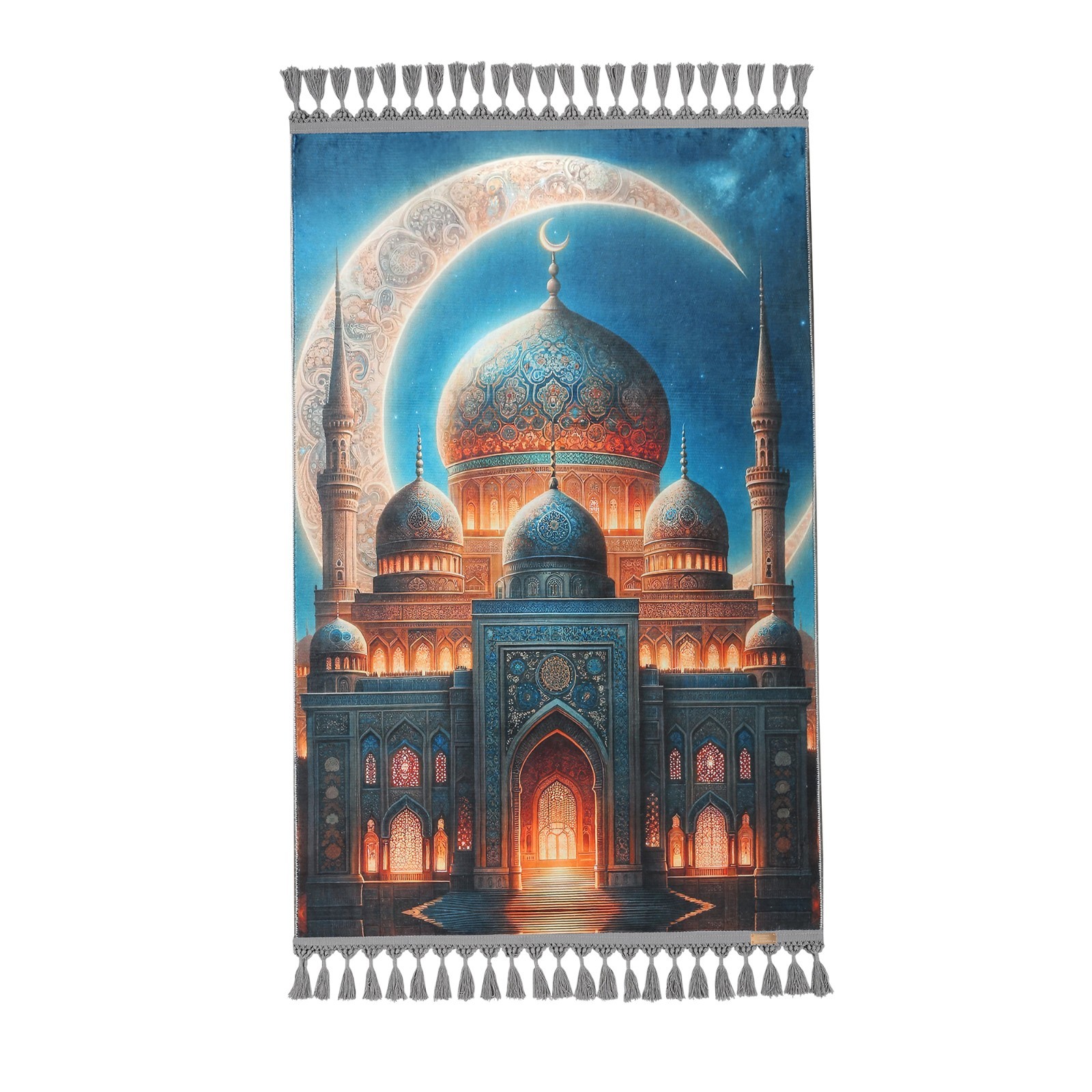 Blue Mosque Prayer Mat Islamic Silky Soft Gebetsteppich Muslim Prayer Rug