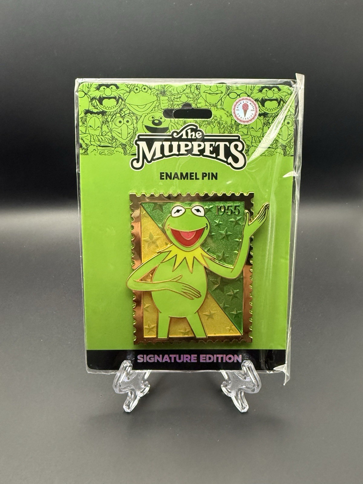 Disney PALM Royal Stamp Pink A La Mode Kermit the Frog Muppets LE 400 Pin