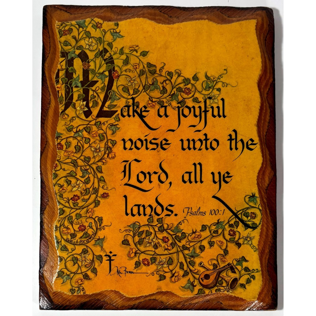 Psalms 100:1 Make A Joyful Noise Wood Plaque Christian Wall Decor Scripture Sign