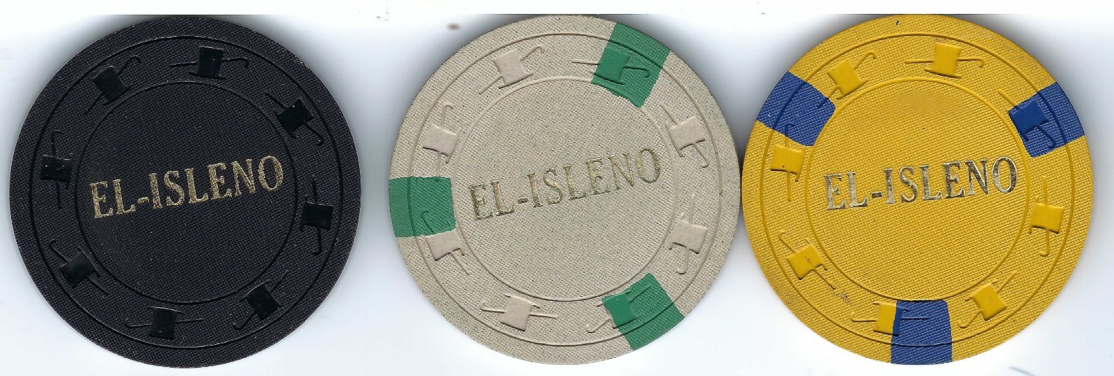 (Scarce)  PUERTO RICO EL-ISLENO $25, $5.00, $1.00 CHIPS