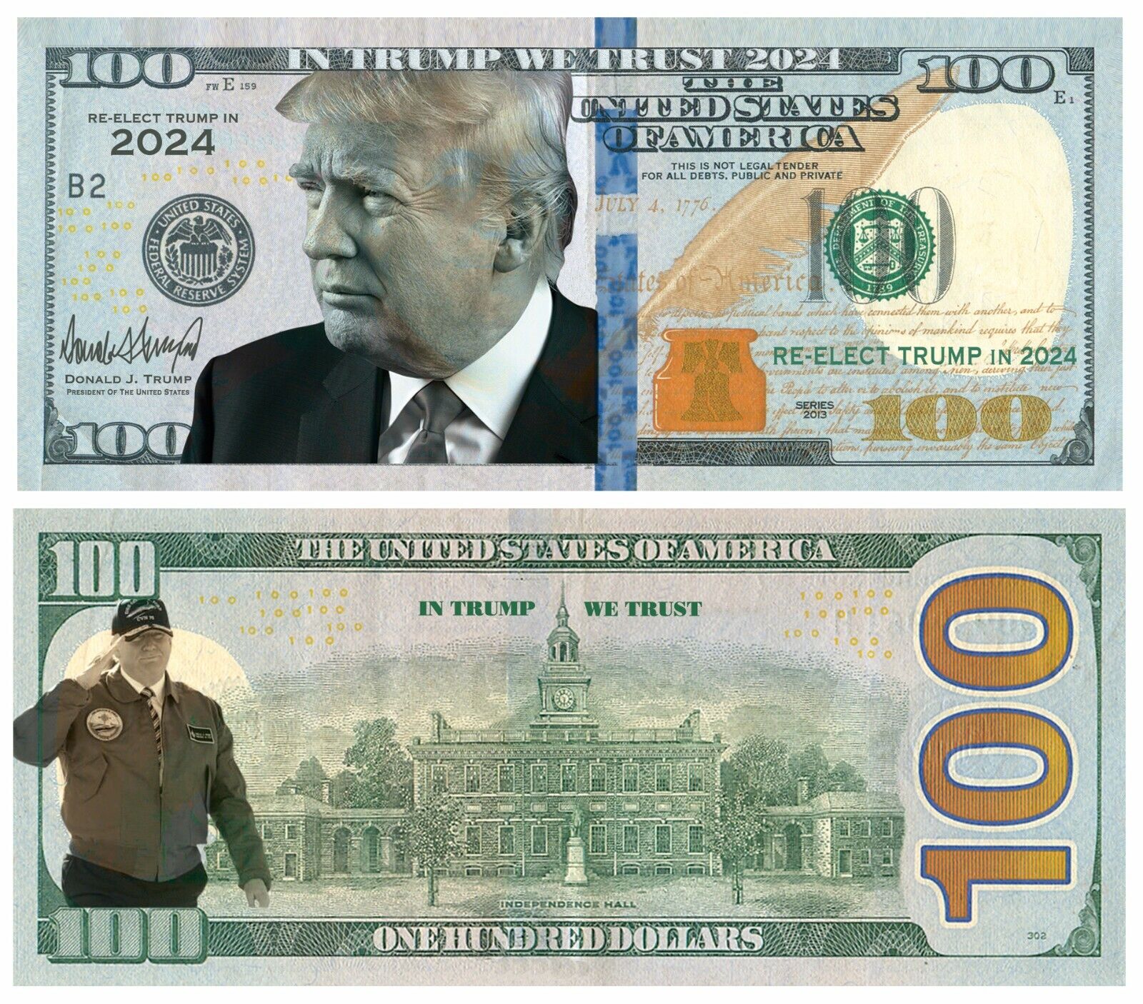 100 pack In Trump We Trust 2024 Updated Dollar Bills Funny Money Maga 