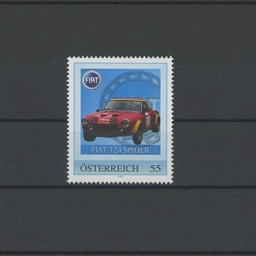 AUSTRIA PM CARS FIAT 124 SPIDER OLDTIMER MNH PERSONALIZED STAMP RARE /m3744