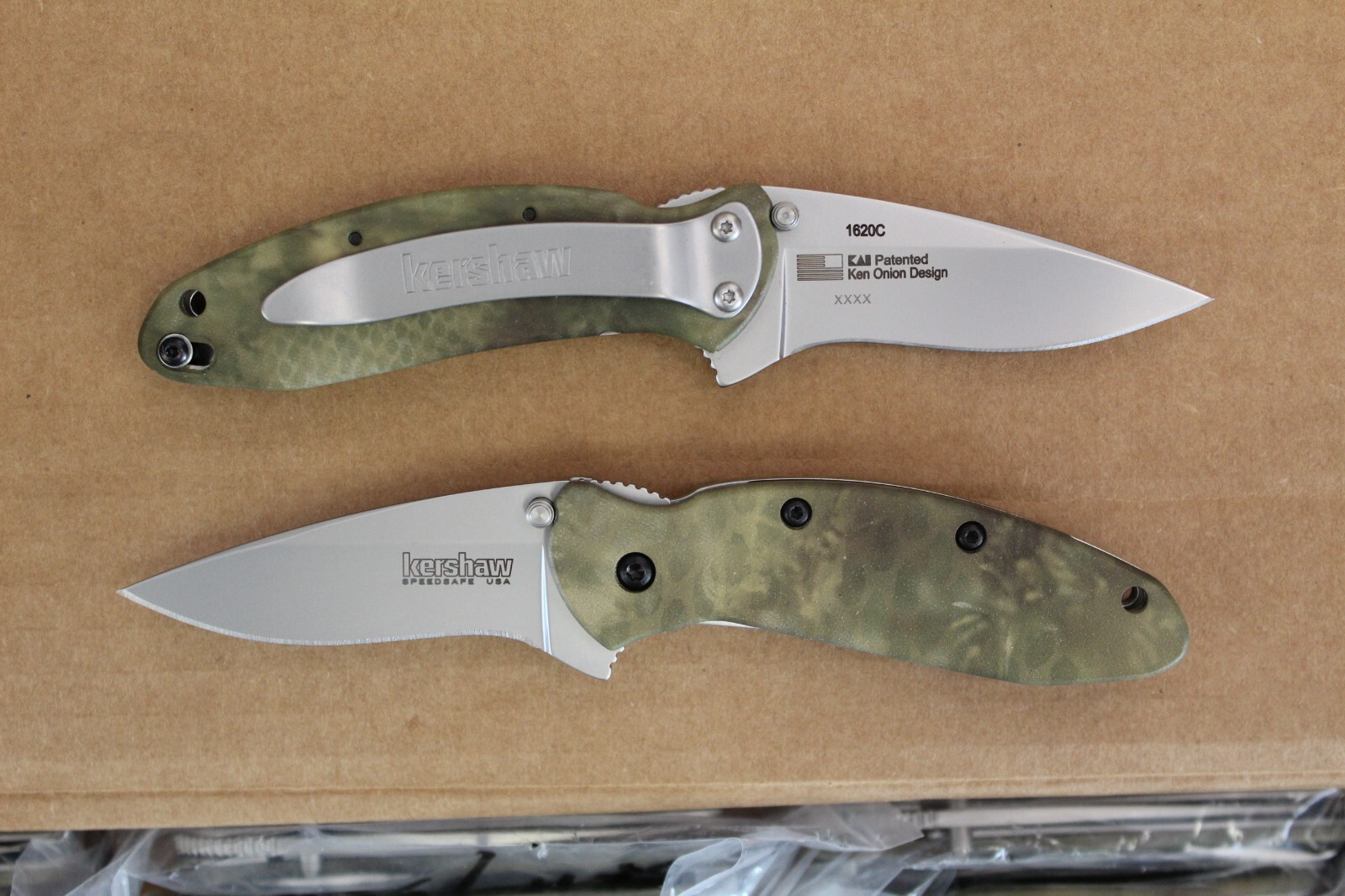Kershaw Camo Scallion, 1620C Factory 2nd, Brand New Blem, Plain Edge