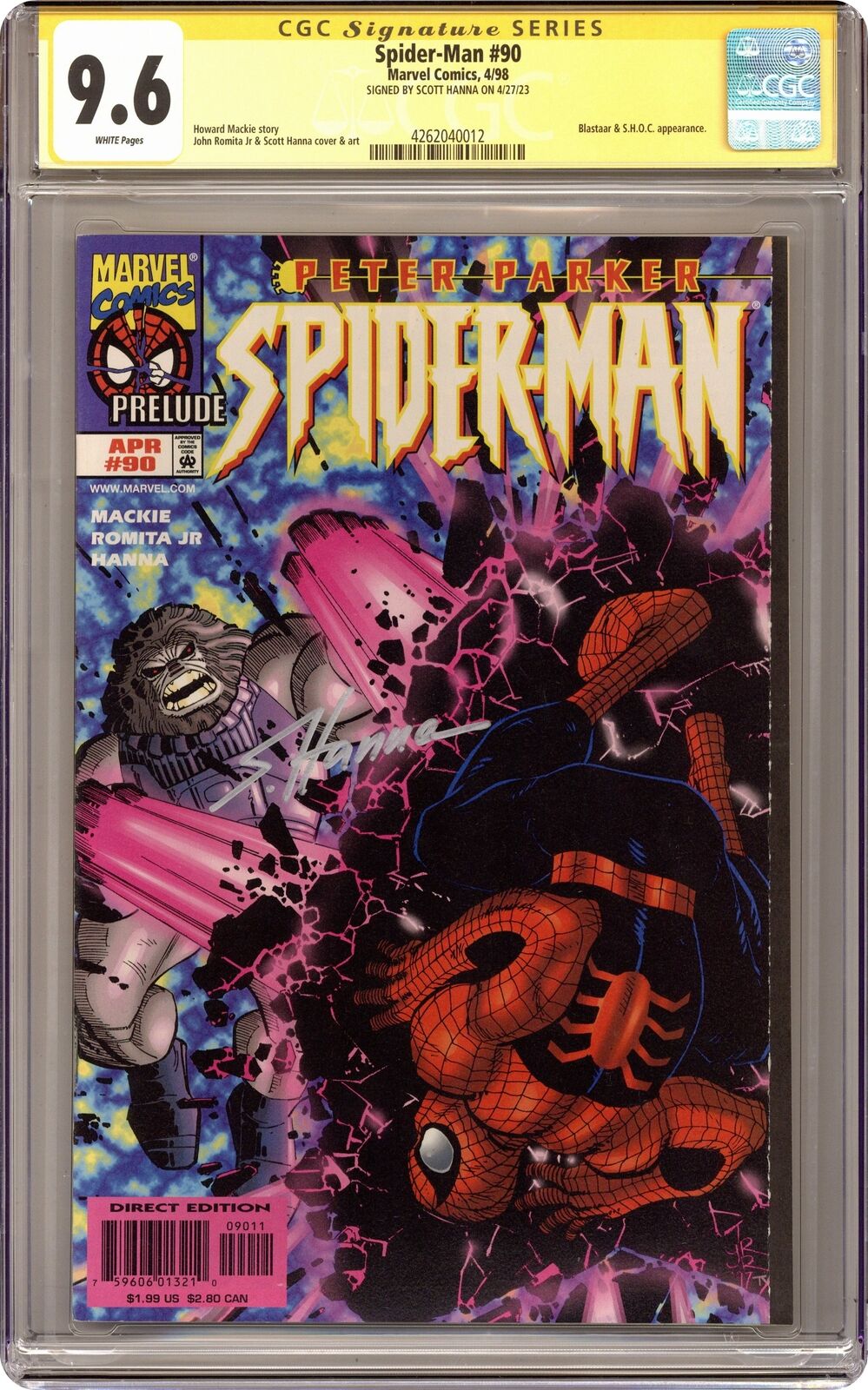 Spider-Man #90 CGC 9.6 SS Scott Hanna 1998 4262040012