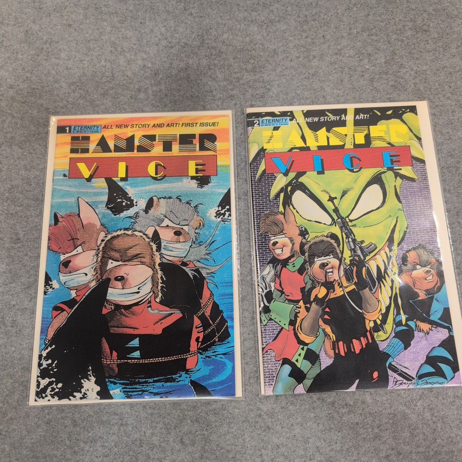 Hamster Vice 1 2 Eternity Comics 1986 Dwayne Ferguson Lot of 2 Issues