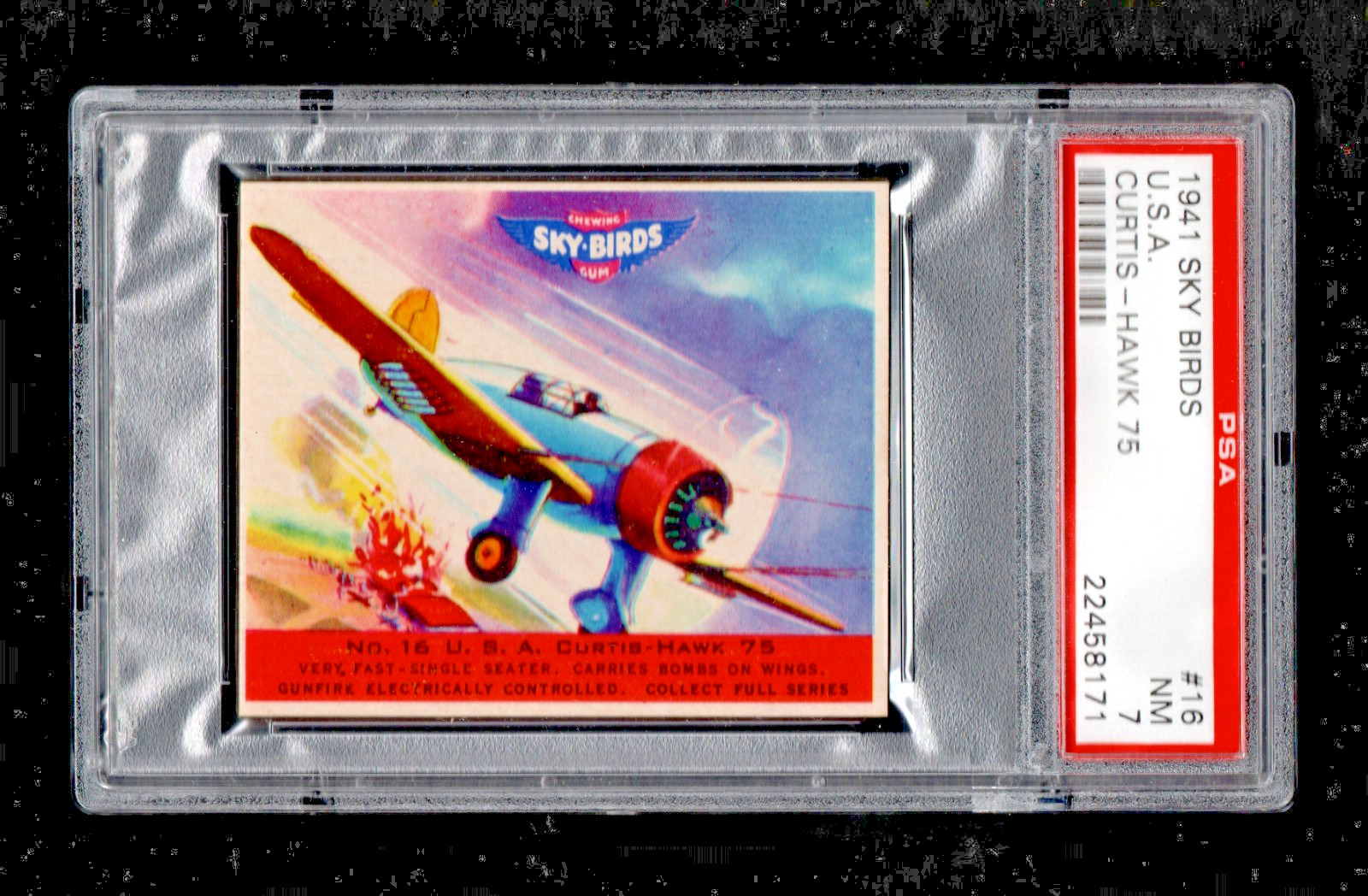 1941 Goudey Sky Birds #16 U. S. A. CURTIS HAWK 75 PSA 7