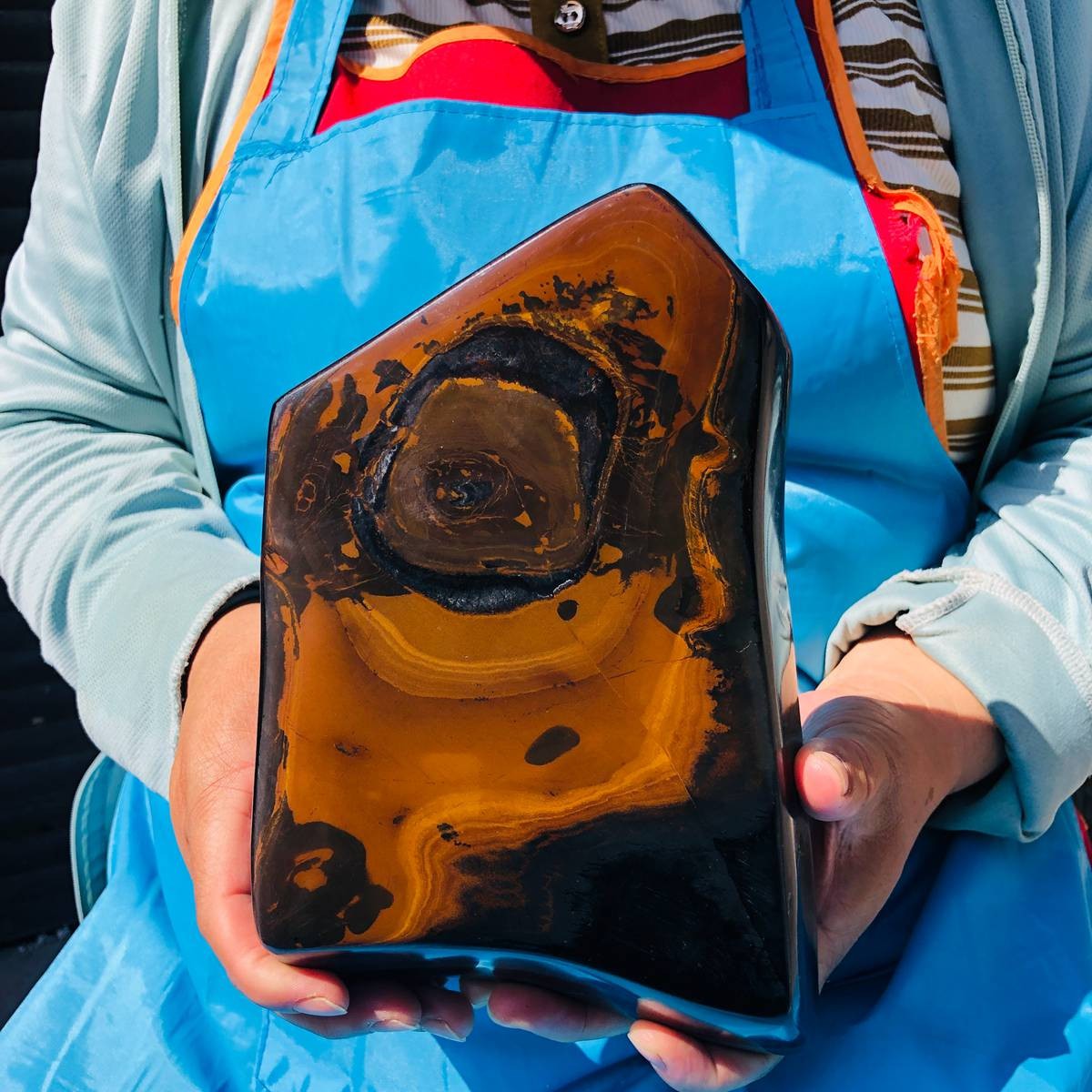 4.57LB Natural blue tiger's-eye rough raw stone rockspecimen madagascar healing