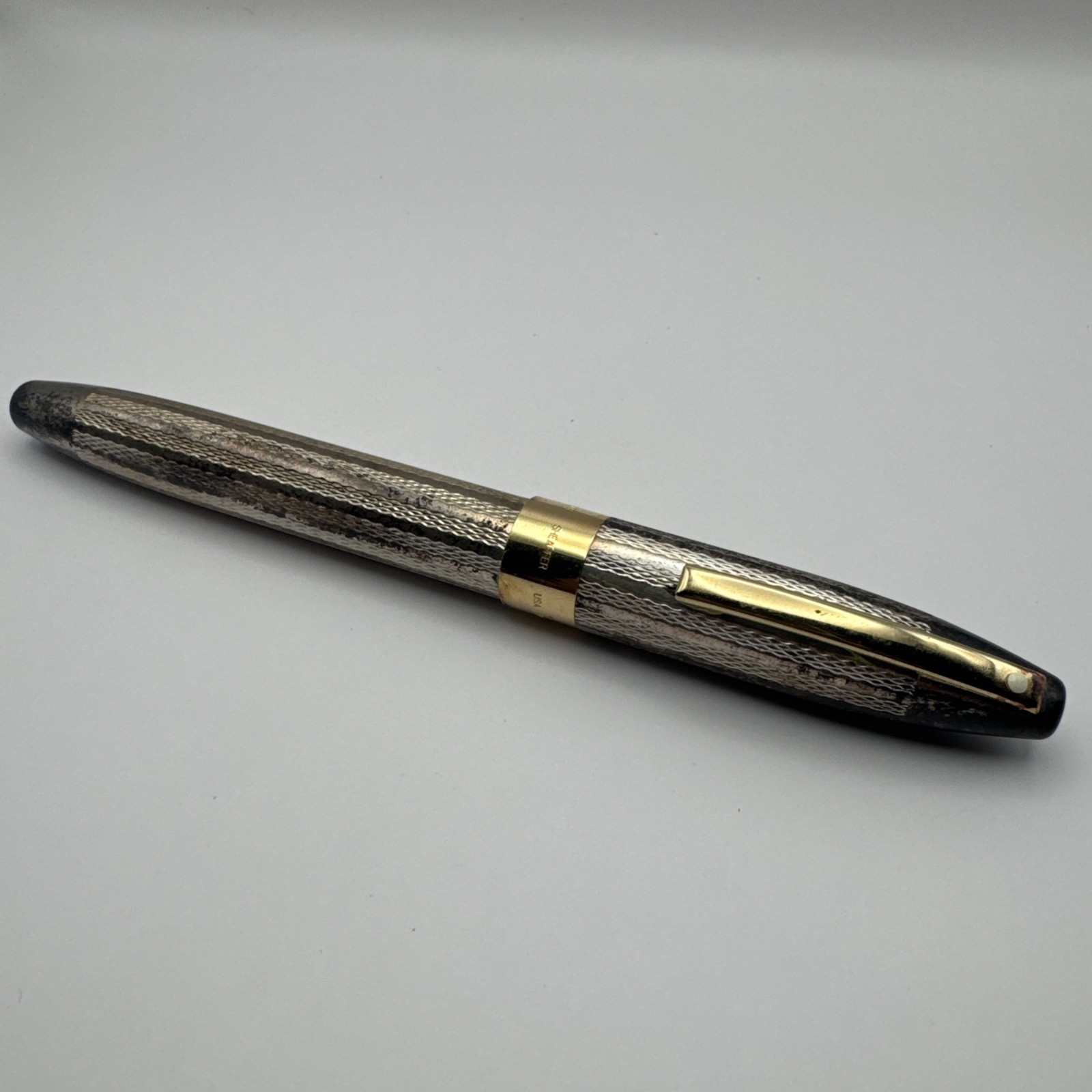 Rare Vintage Sheaffer Legacy Heritage Sterling Silver Pen 18k Solid Gold Nib