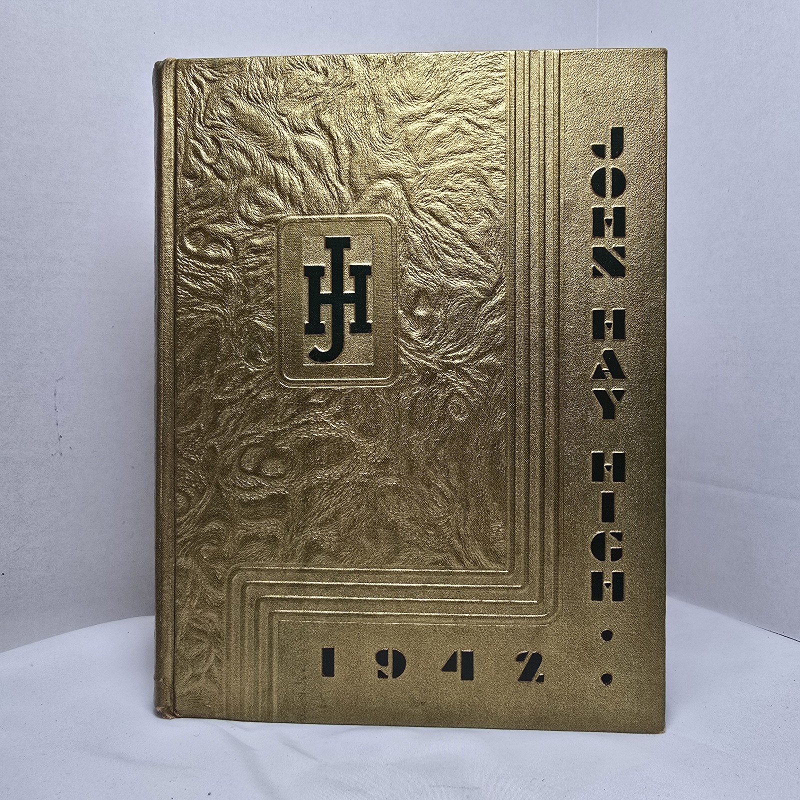 JOHN HAY HIGH SCHOOL Yearbook 1942 Cleveland Ohio Autographed/Signed Gold VTG