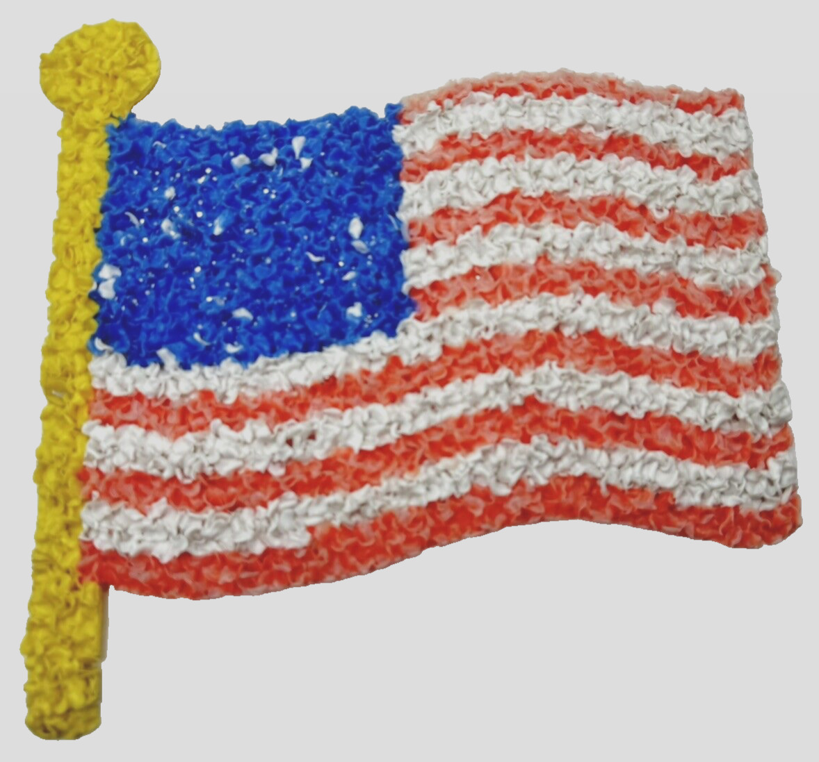 VTG Melted Plastic Popcorn USA Old Glory Flag Decoration Patriotic Faded