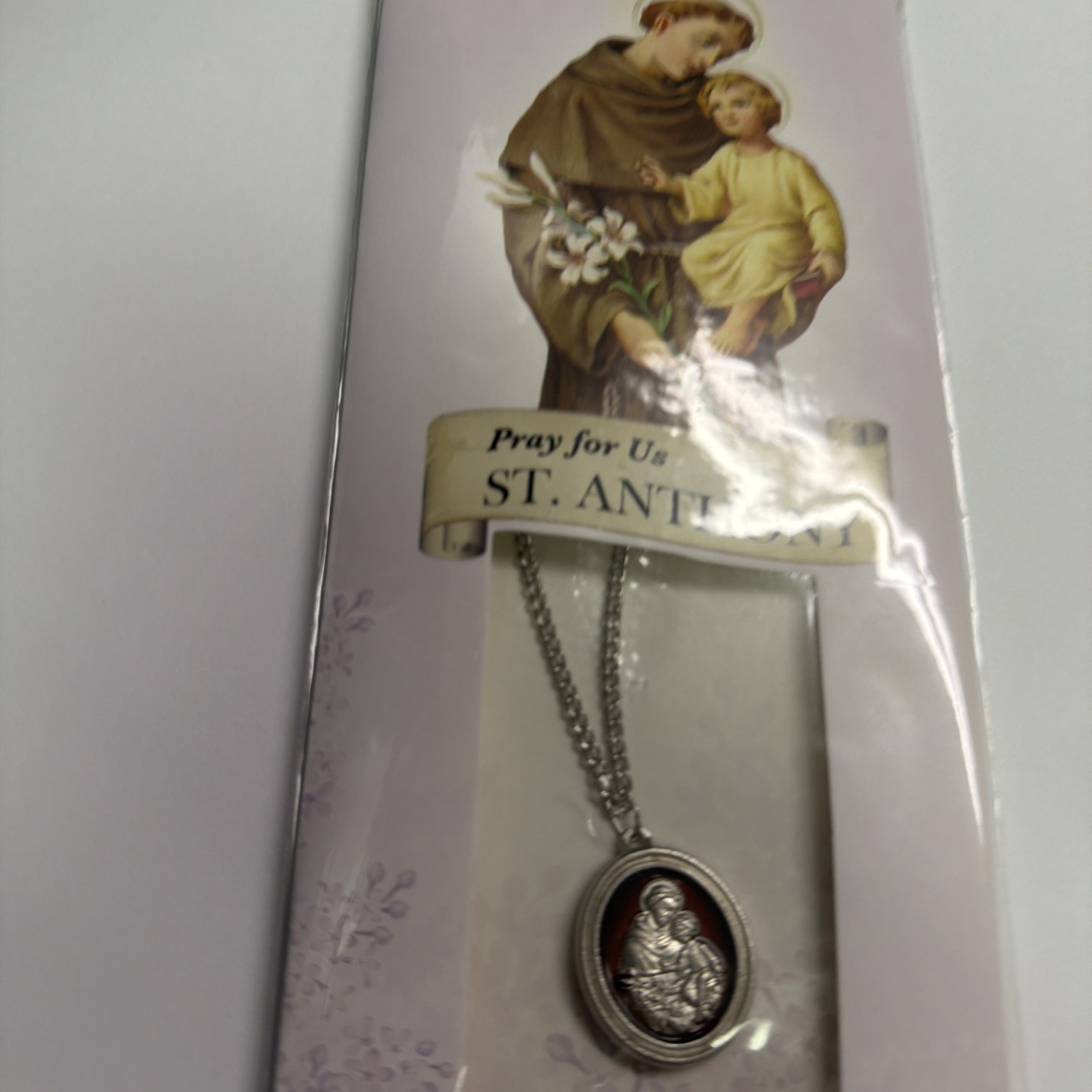 St Anthony Necklace Catholic Pendant Pray For Us Franciscan Friar Devotional