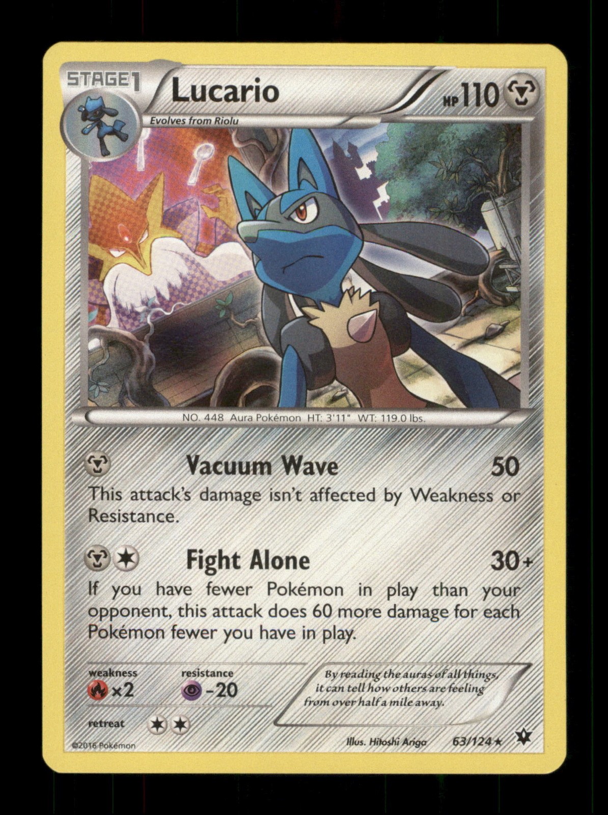 Lucario 63/124 Foil Nintendo  Pokemon Trading Card TCG