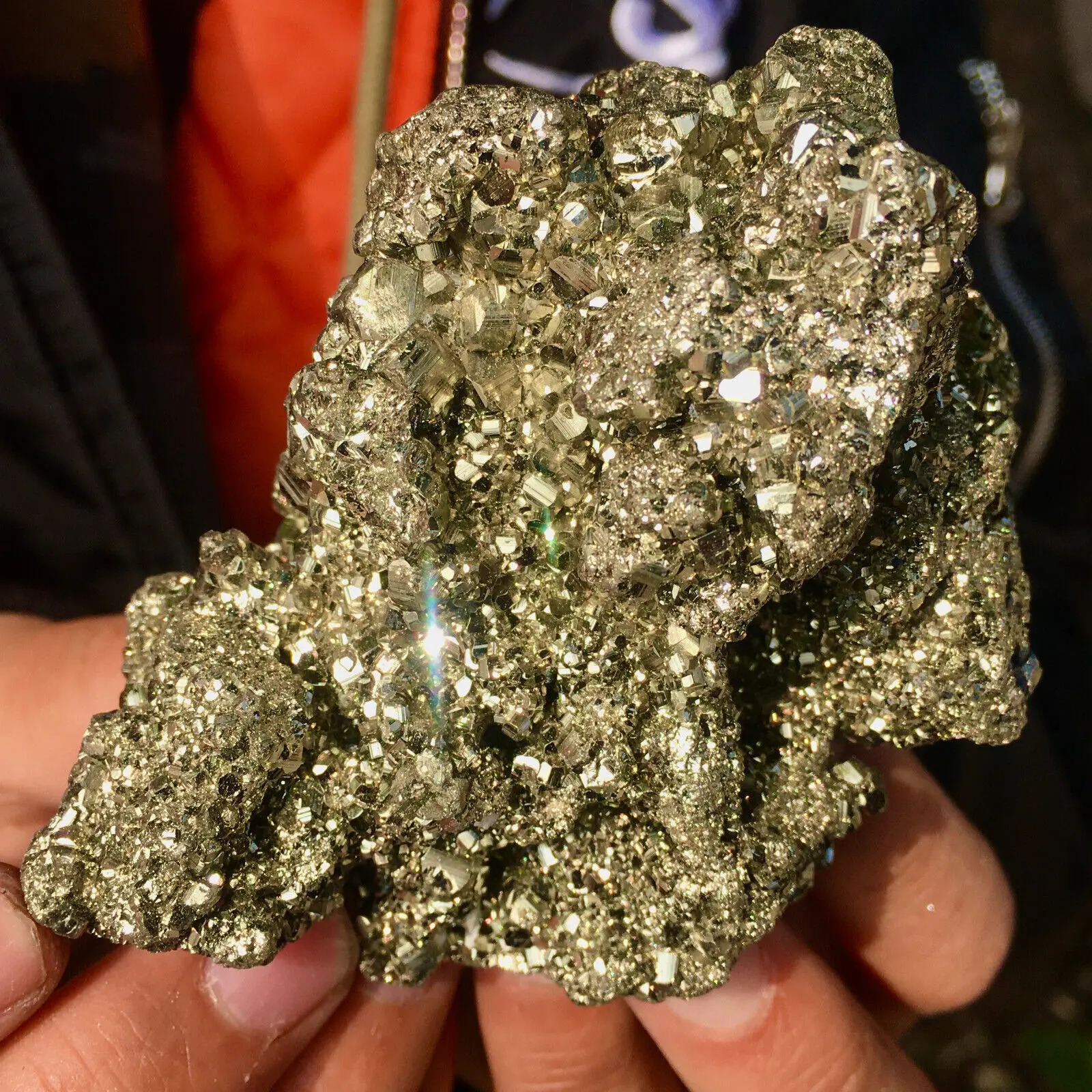 Natural Raw Pyrite Crystal Quartz Cluster Mineral Specimen Healing Stone Large