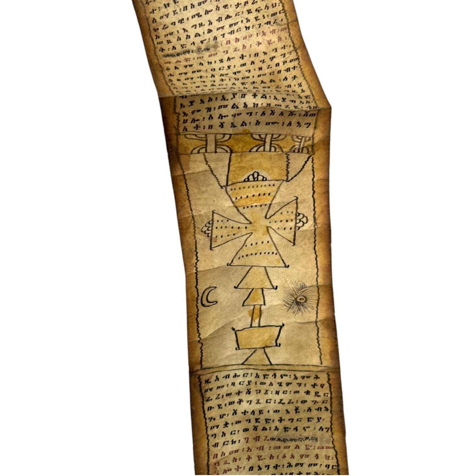 Ethiopian Orthodox Christian Protection Scroll Ge'ez Prayer Parchment 150cm