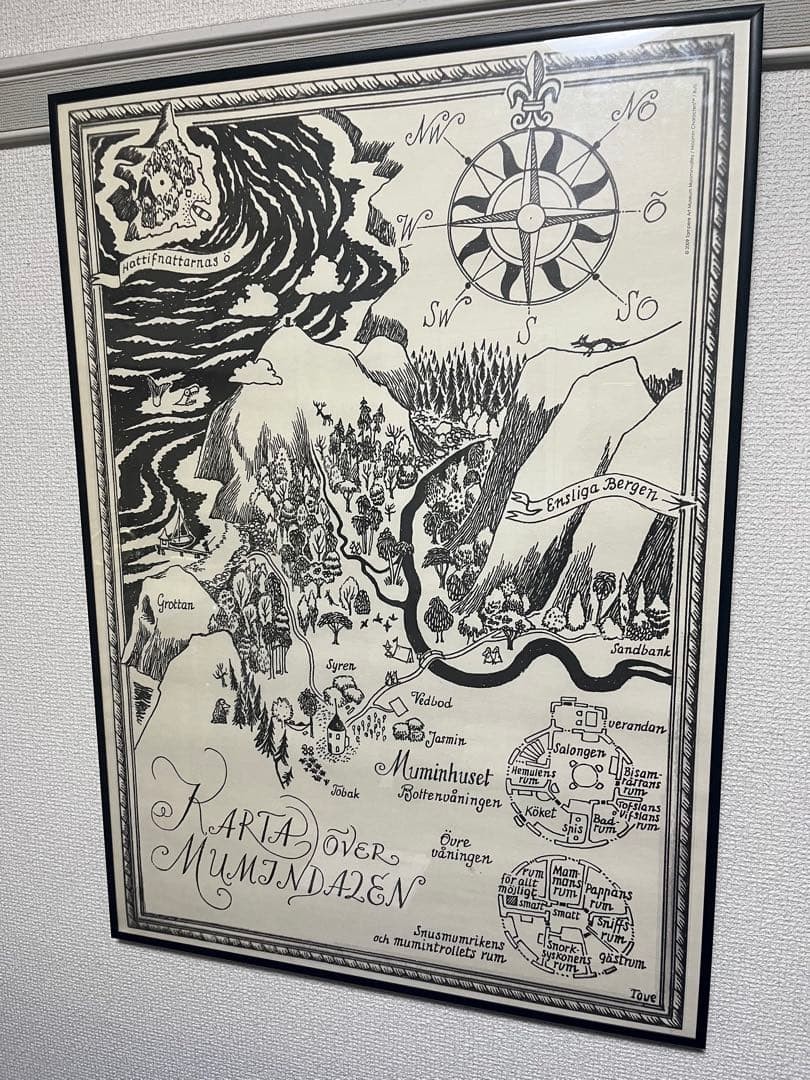 Moomin original art ehibition B2 poster Moominvalley map