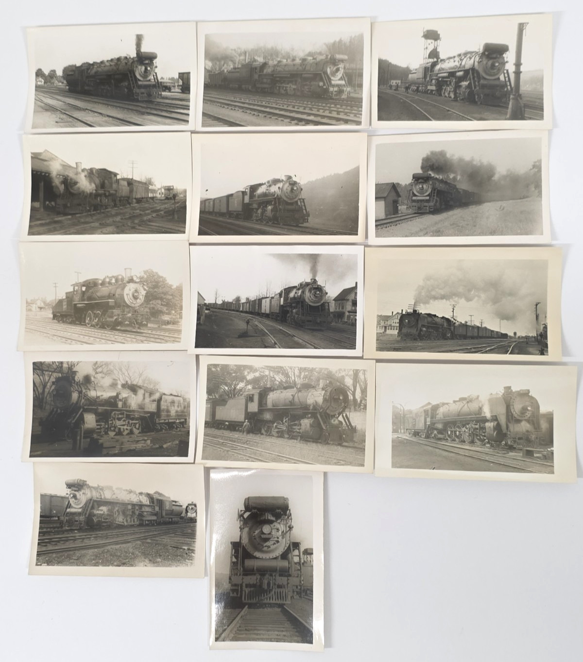 C. 1940s Central Vermont Railroad Steam Locomotive Photo Lot Of 14