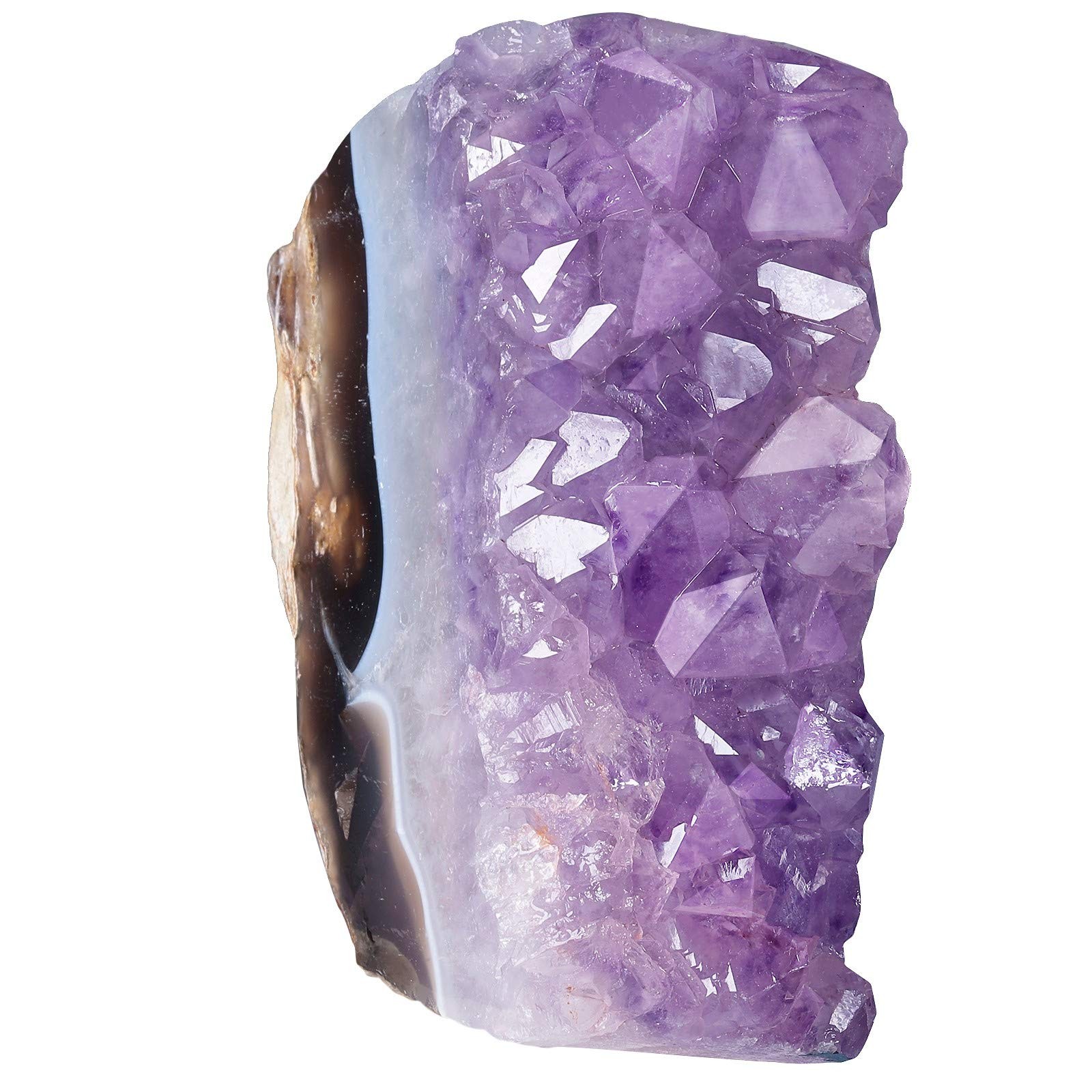 Rockcloud 1.32-1.54 Lb Natural Purple Amethyst Quartz Crystal Cluster Geode