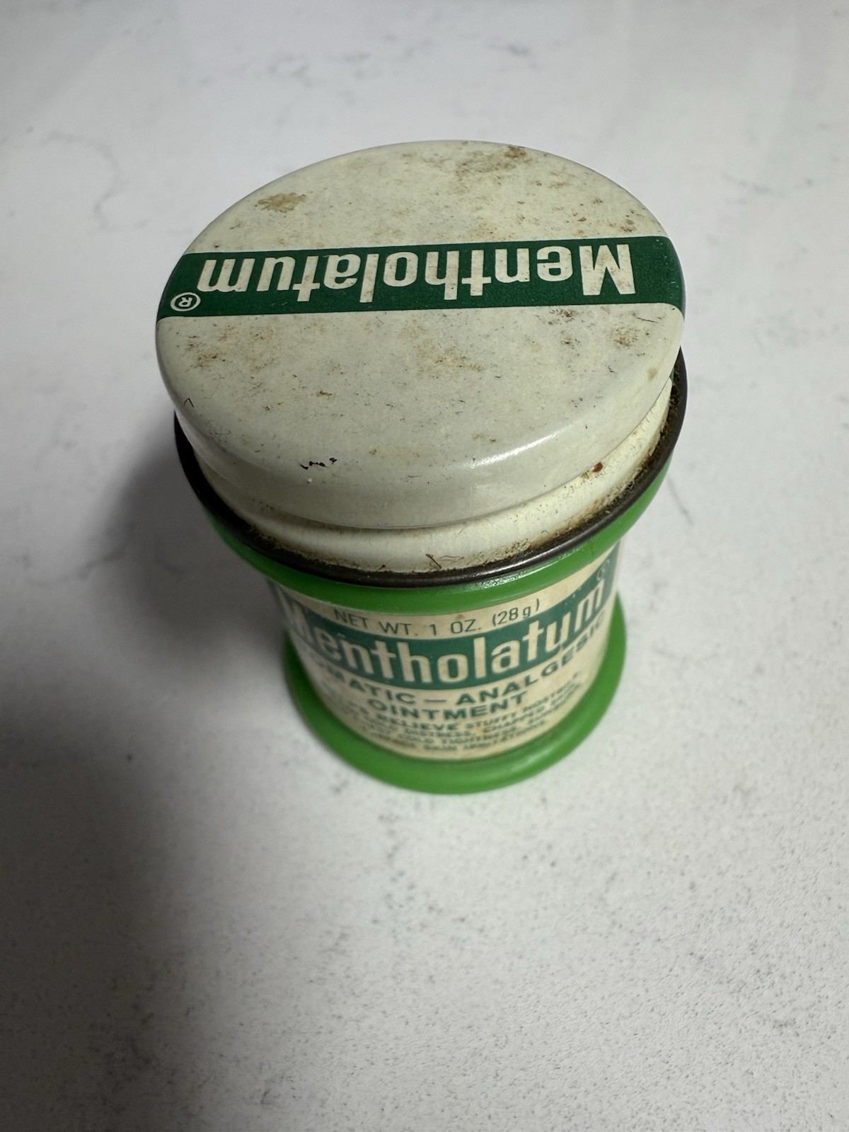 Vintage green Plastic Mentholatum ointment 3 ounce jar