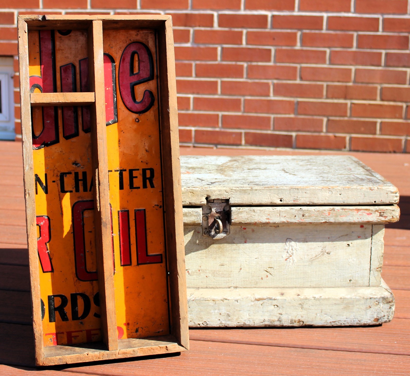 PARADINE MOTOR OIL FOR FORDS MILWAUKEE WI FOLK ART CARPENTERS CHEST TOOLBOX SIGN PARADINE MOTOR OIL FOR FORDS MILWAUKEE WI FOLK ART CARPENTERS CHEST TOOLBOX SIGN