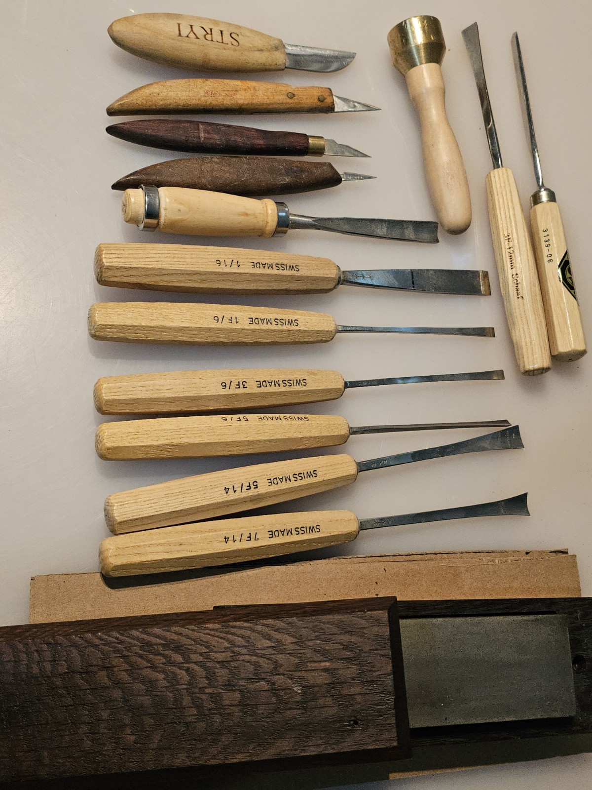 Pfeil Swiss Made Wood Carving Tool Lot 12pc Chisels Gouges Knives Stryi Schaaf B