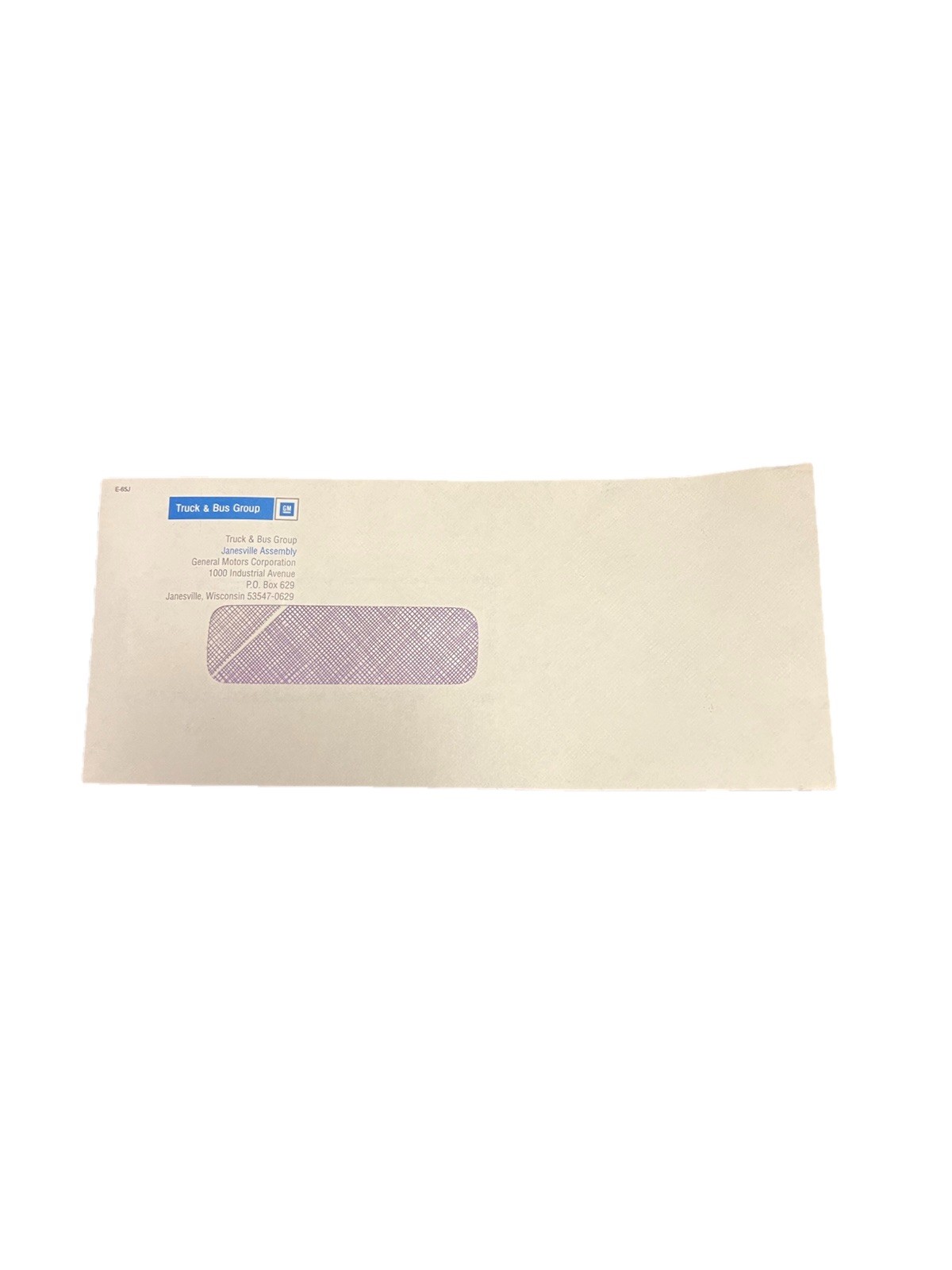 Original Janesville GM Assembly Truck And Bus Plant Unused Shipping Envelope 