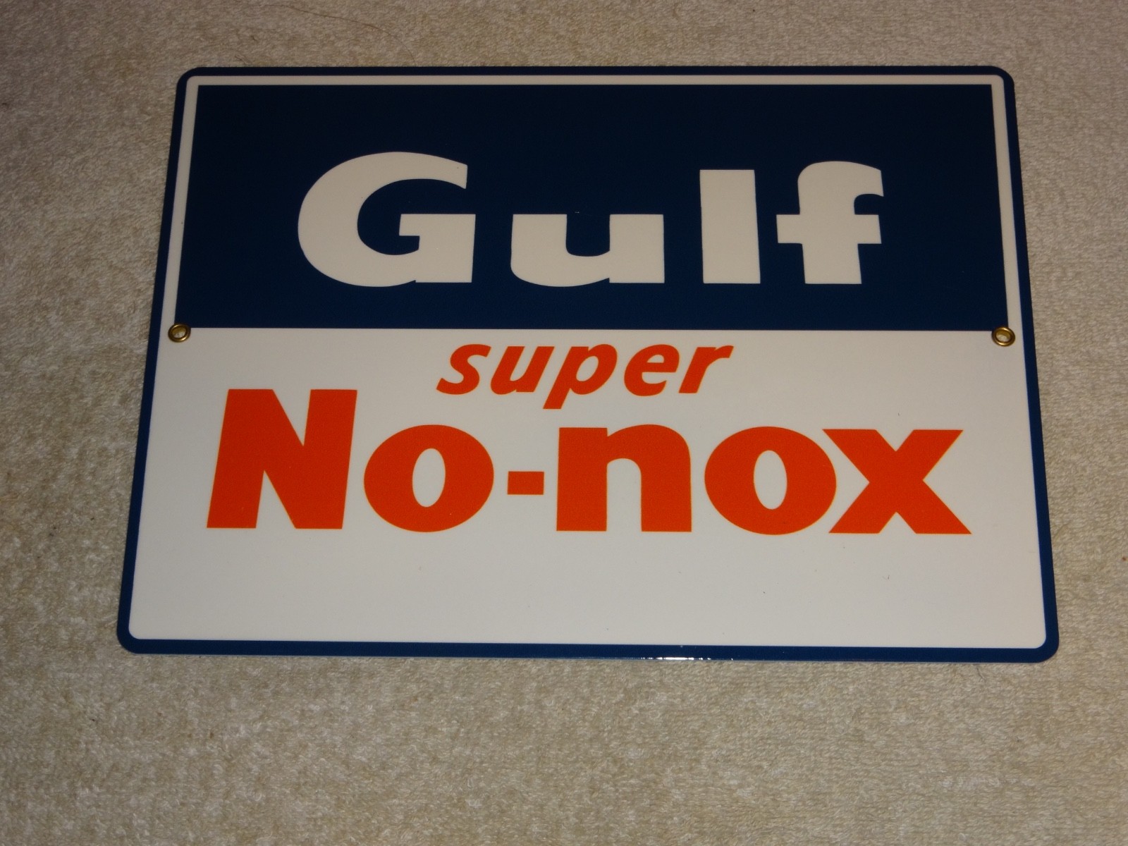 VINTAGE GULF SUPER NO NOX GASOLINE +DOG EARS 11 VINTAGE GULF SUPER NO NOX GASOLINE +DOG EARS 11