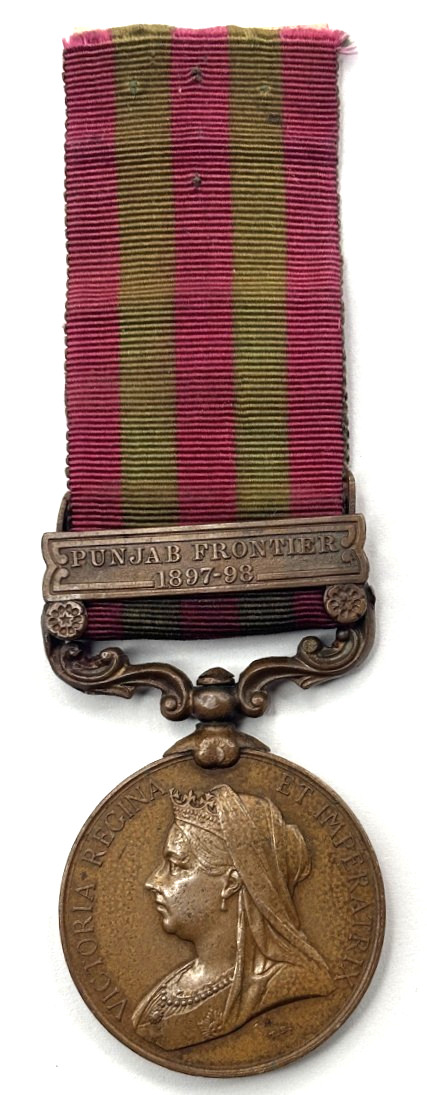 1895 British India General Service Bronze Medal Punjab Frontier Clasp Named