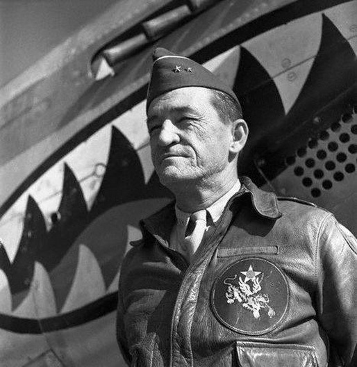 WWII B&W Photo Gen. Claire Chennault Flying Tigers CBI  WW2 World War Two / 1257