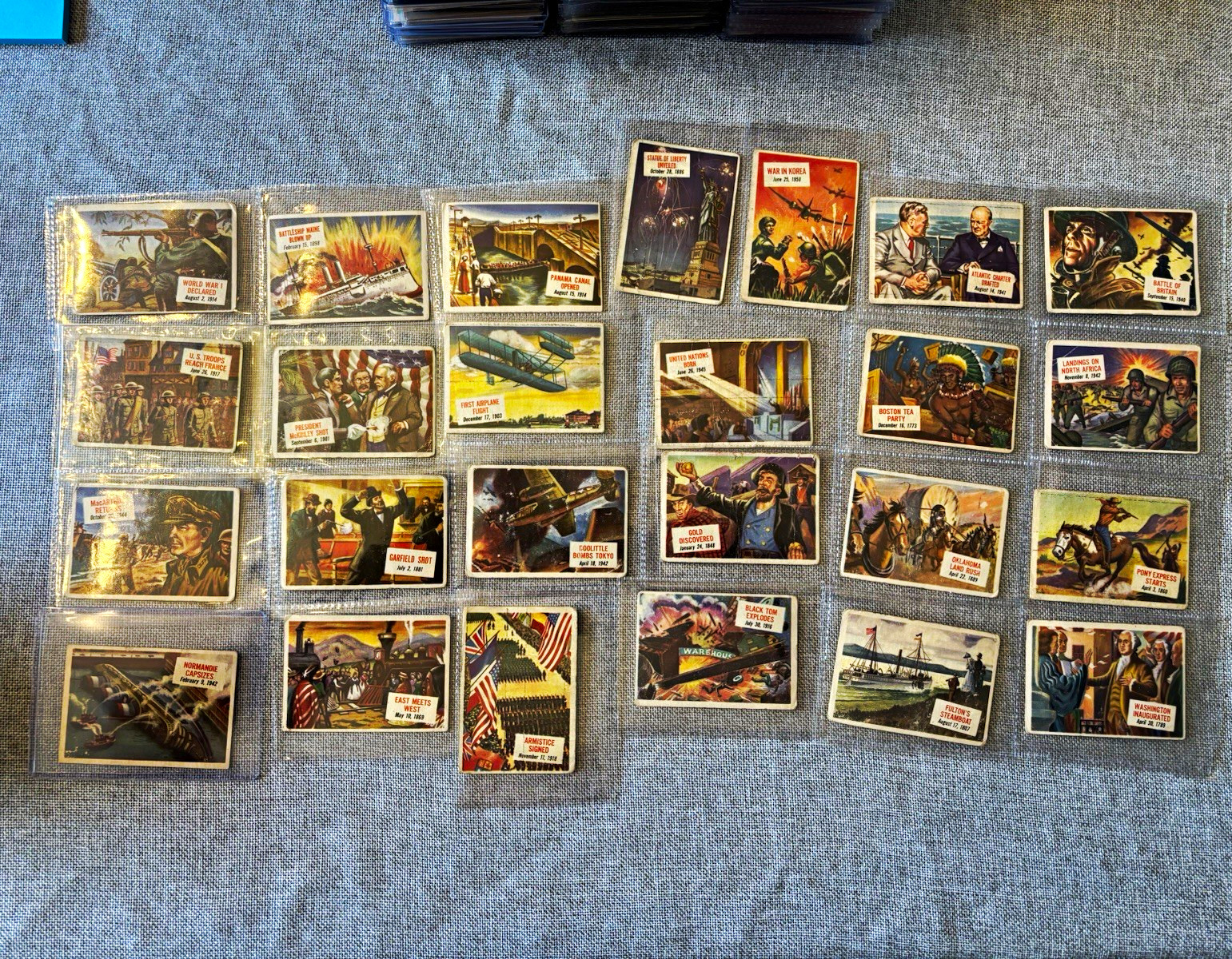 1954 Topps Scoops 54 Card Lot Historic Events WWII Titanic Korea Vintage