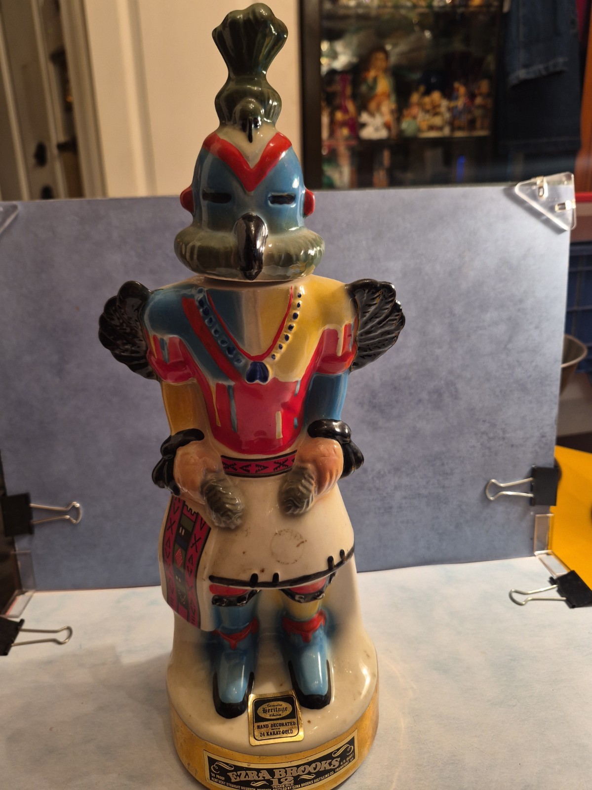 Rare Vintage Hummingbird Kachina Decanter Ezra Brooks