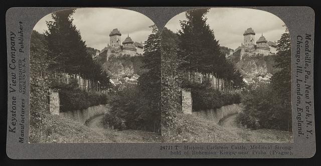 Photo:Karlstein Castle Praha Bohemia 1900s Medieval Stronghold Stereo View