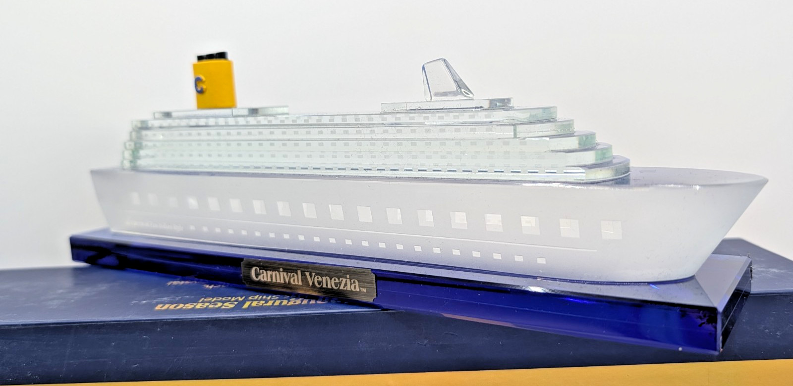 Carnival Venezia Inaugural Season 3D Crystal Glass Ship Model Ltd Edition