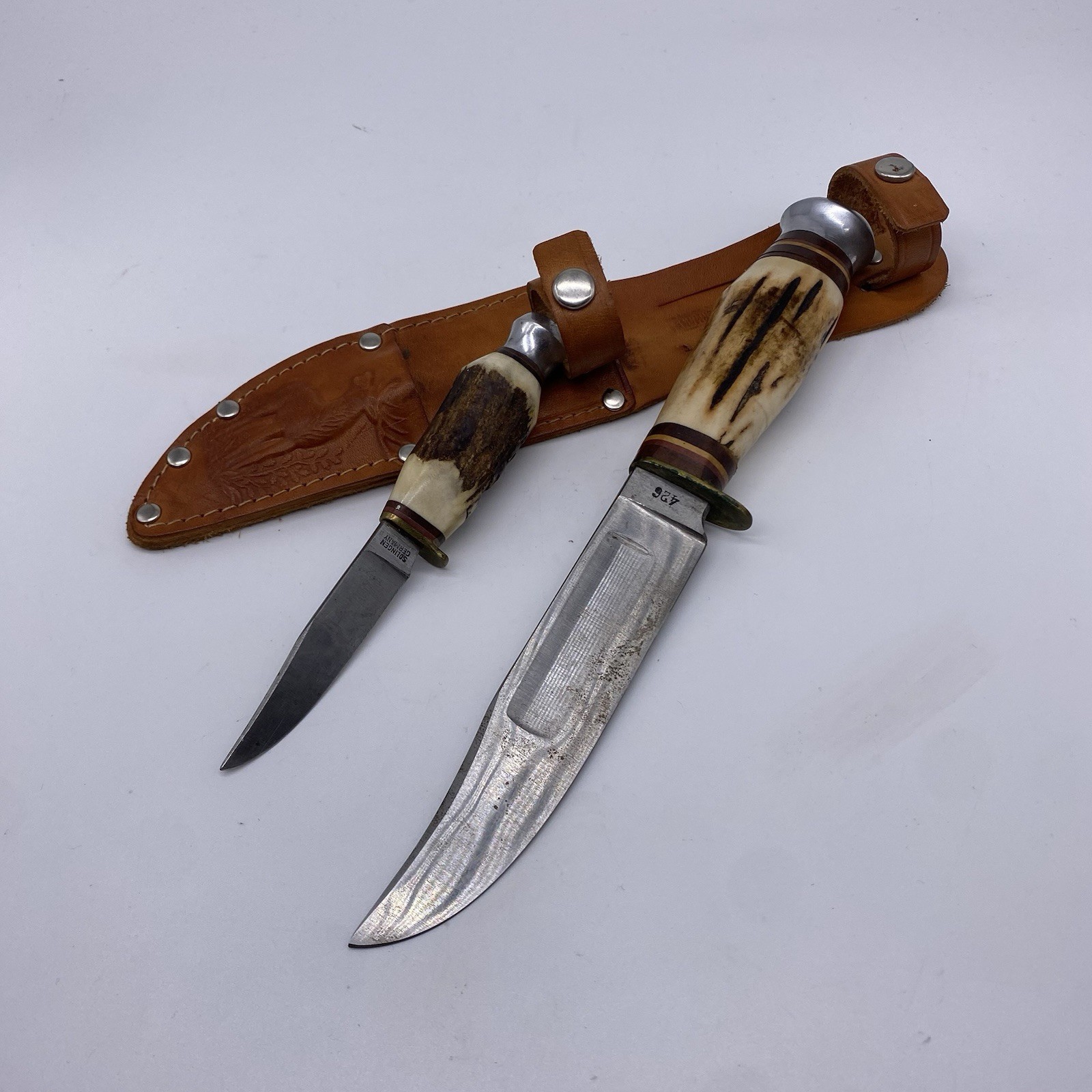 Vintage Edgebrand Solingen Germany Double Knife Set 426 Stag Edge Brand Vintage Edgebrand Solingen Germany Double Knife Set 426 Stag Edge Brand