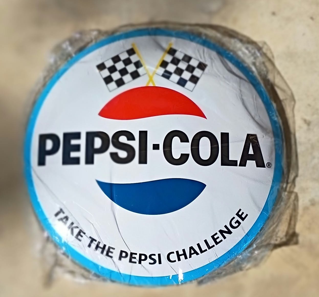 16 inch Pepsi-Cola Take the pepsi challenge dome metal sign