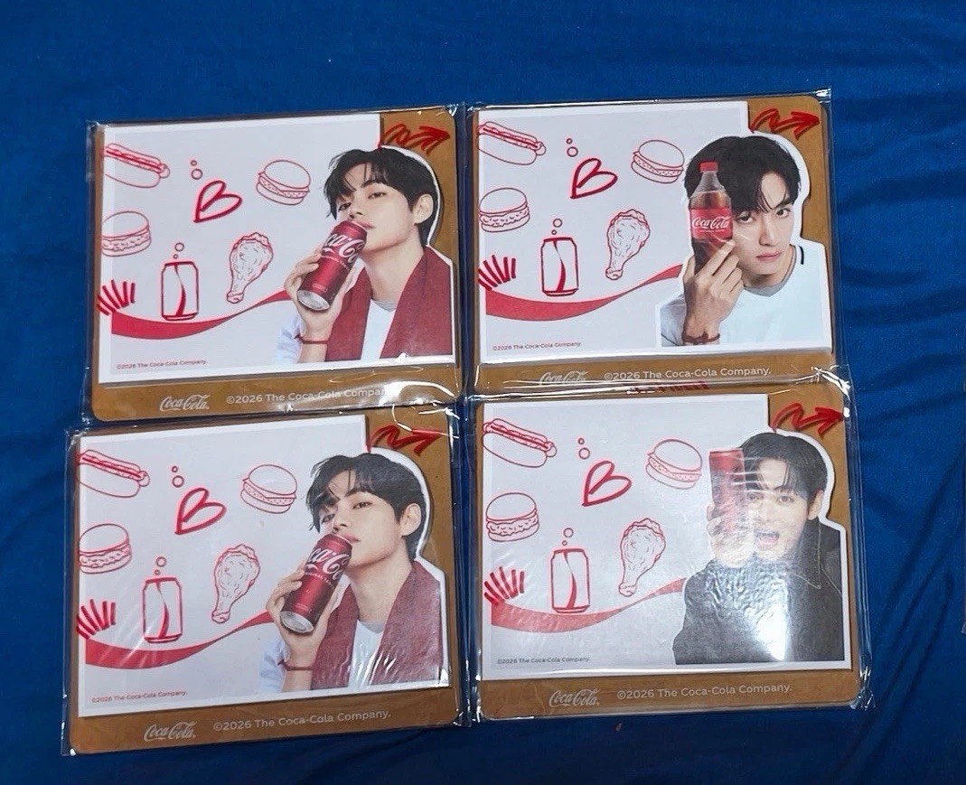BTS V Kim Taehyung Jollibee Coca Cola { 1x Notepad + 3x Magnetic Bookmarks }