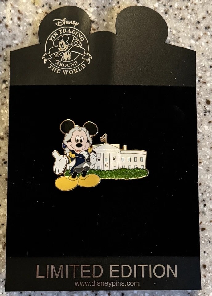 RARE LE250 Mickey Mouse George Washington Presidents Day White House Disney Pin