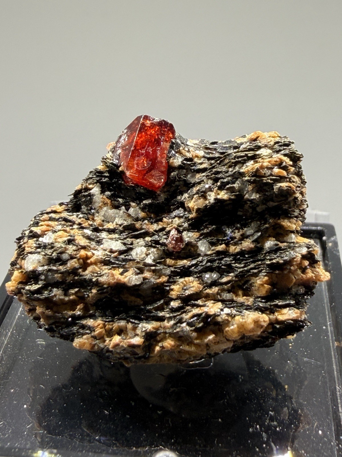 Natural Red Zircon Specimen from Chillas Pakistan, 2.8cm
