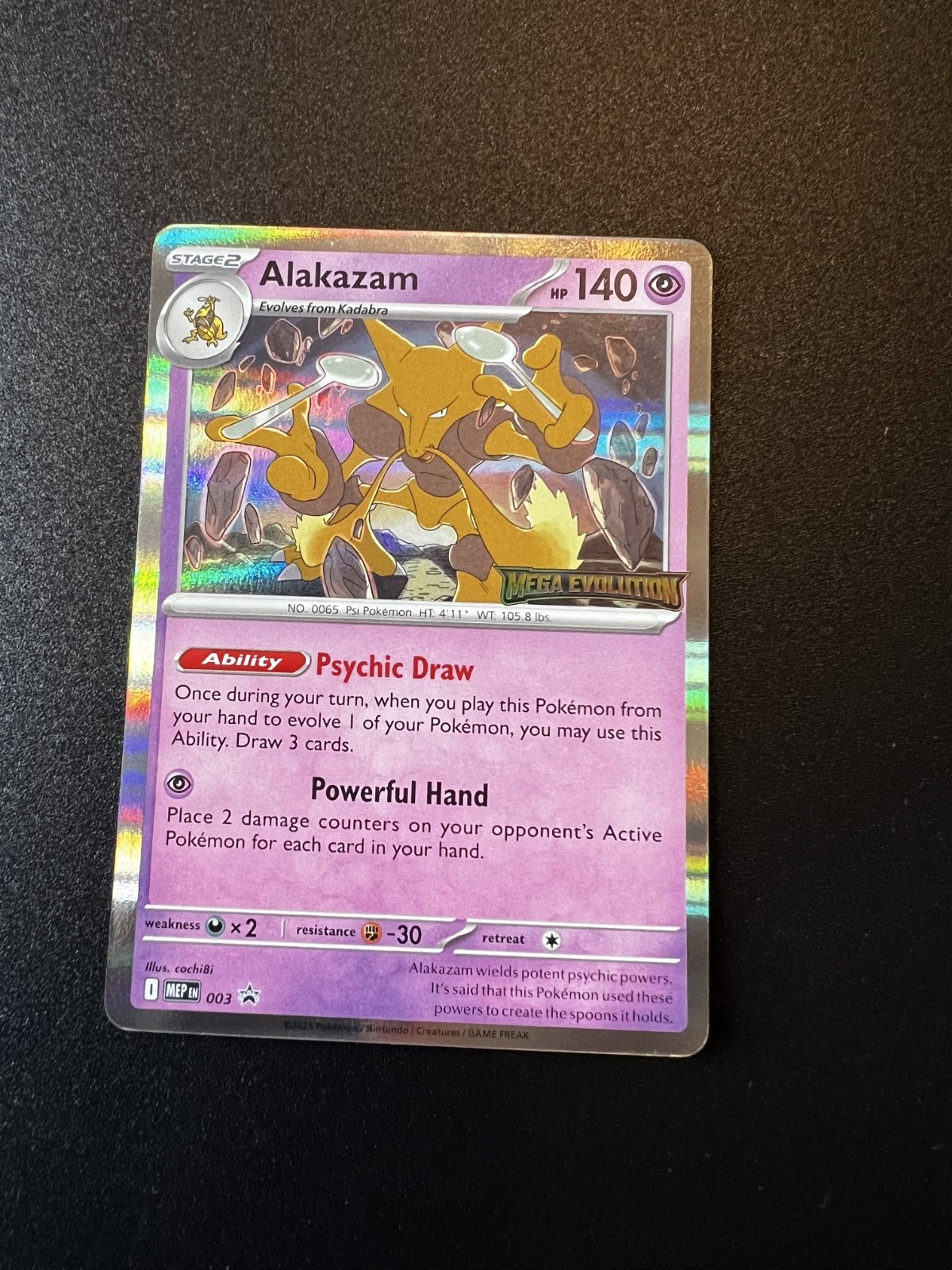 Alakazam MEP 003 Stamp Pre Release Build Battle Black Star Promo TCG