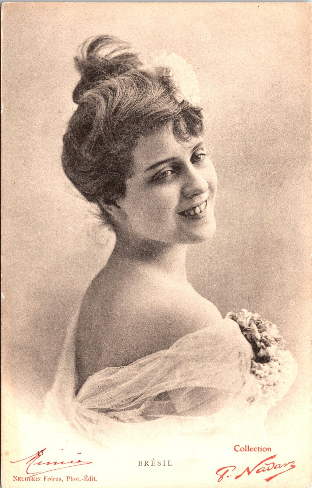 MARGUERITE BRESIL : FRENCH STAGE & FILM ACTRESS : NEURDEIN BROTHERS : NADAR RPPC