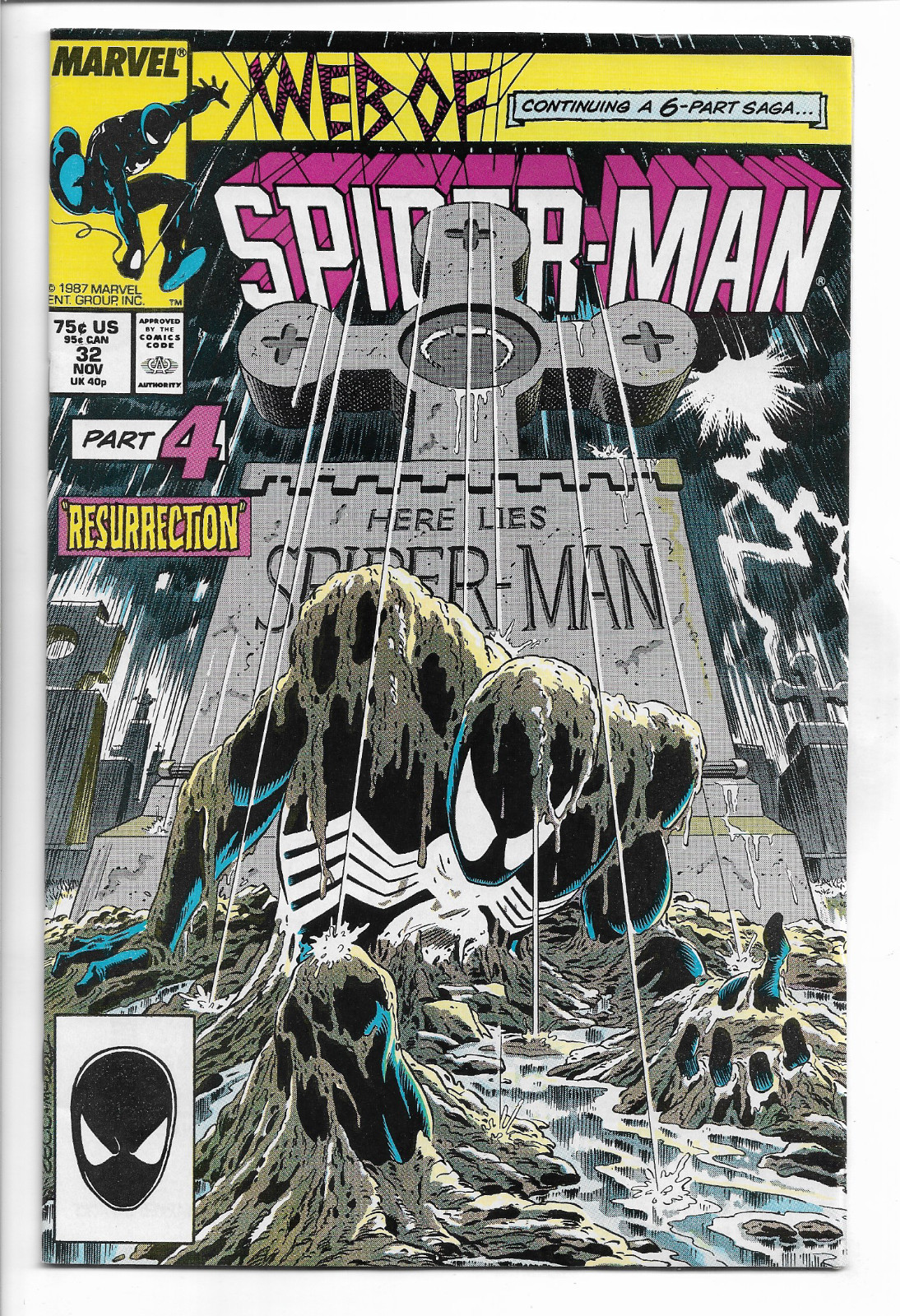 Web of Spider-Man 32 Classic Mike Zeck Cover Kraven's Last Hunt MARVEL 1987 Web of Spider-Man 32 Classic Mike Zeck Cover Kraven's Last Hunt MARVEL 1987