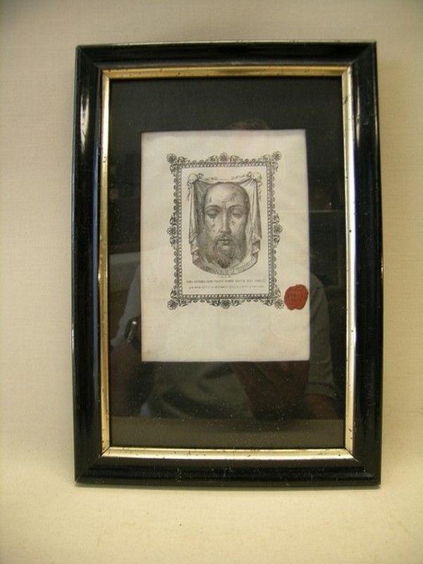 relic veil Sudario of Veronica (Holy face Jesus) Rome 1914+ COA/document