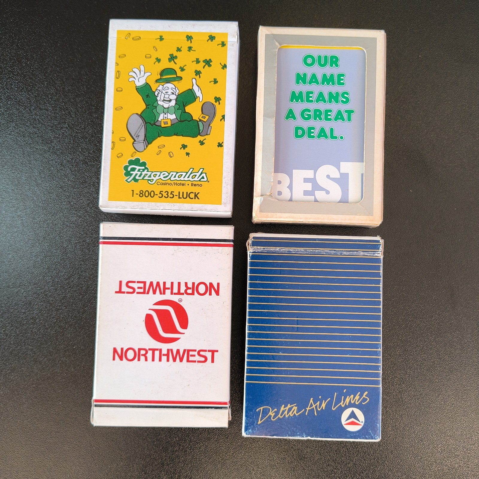 Lot of 4 Vtg Advertising Decks of Playing Cards Casino, AIRLINES,Store Lot of 4 Vtg Advertising Decks of Playing Cards Casino, AIRLINES,Store