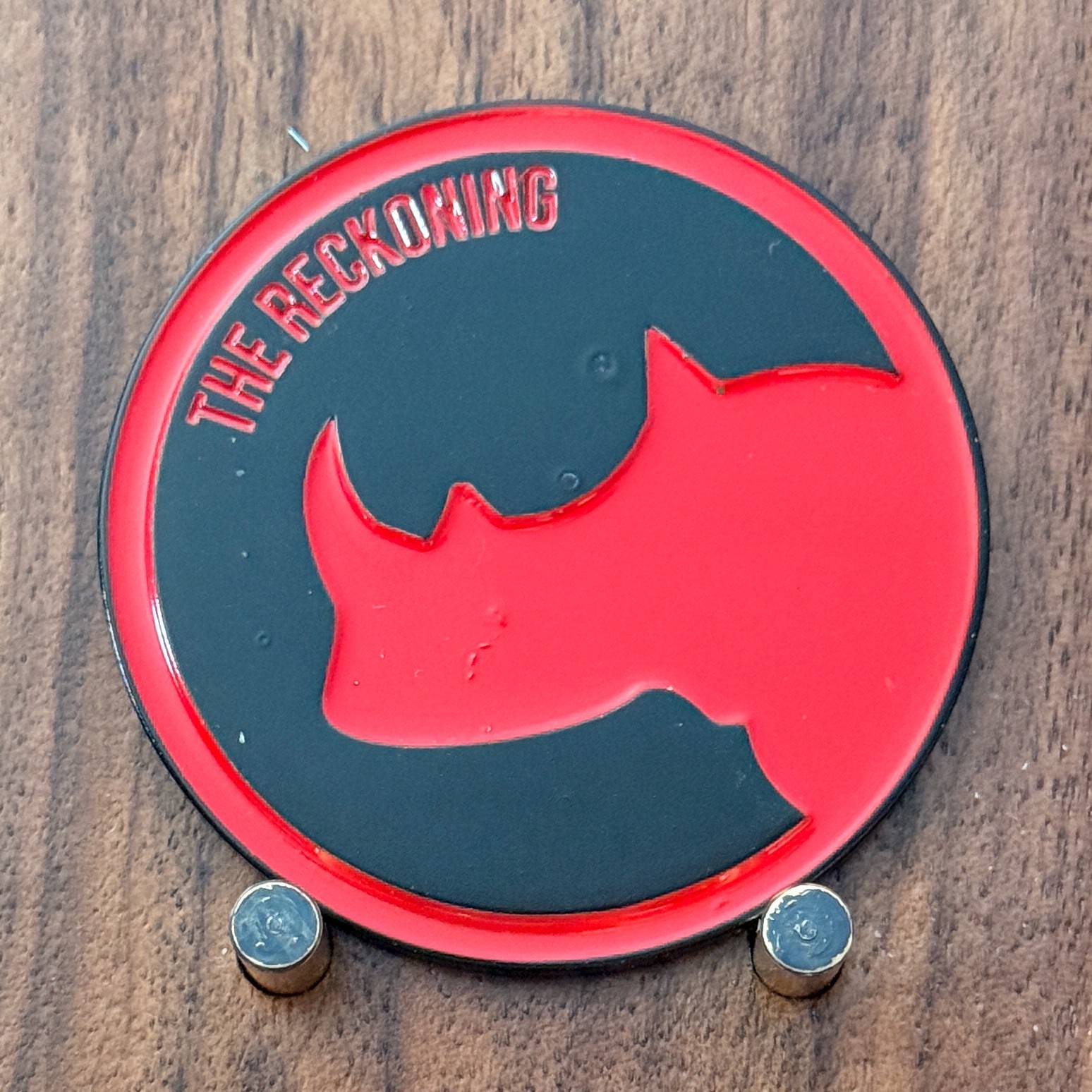 The Reckoning Rhino Silhouette Motivational Quote Challenge Coin  W#17