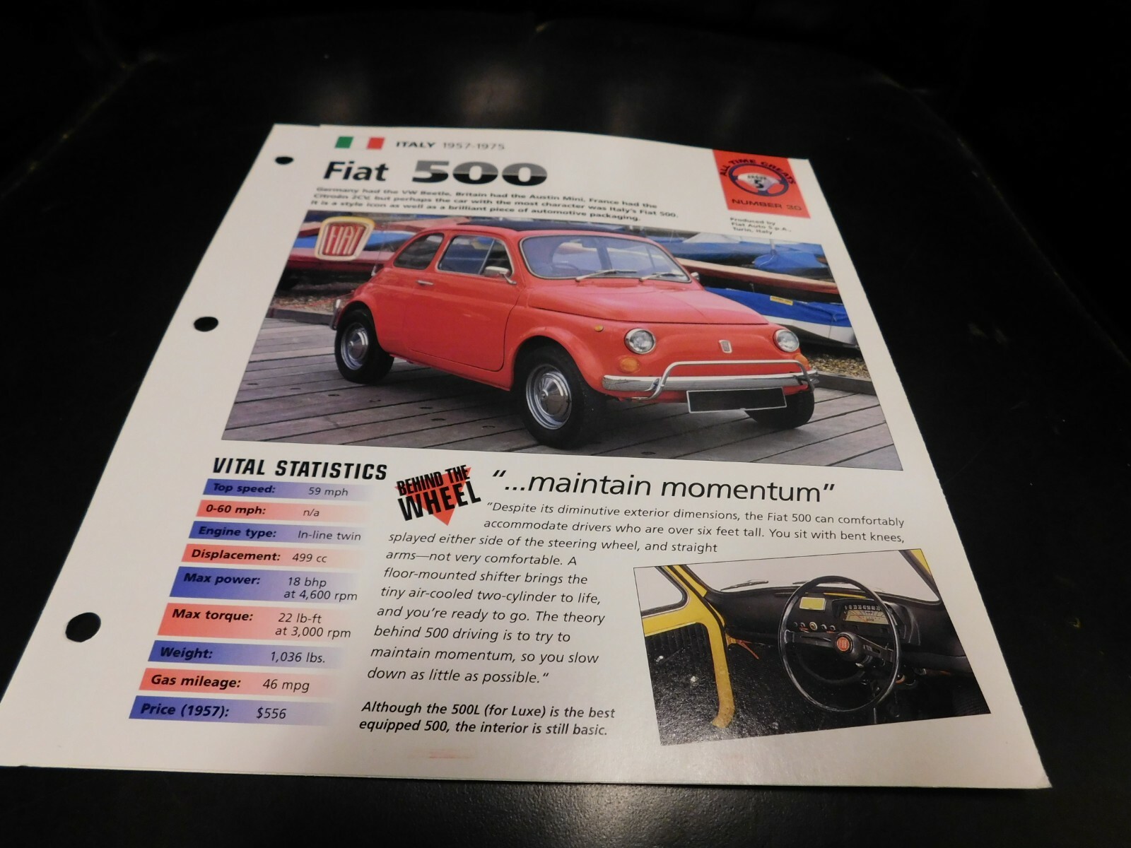 1957-1975 Fiat 500 Spec Sheet Brochure Photo Poster 58 59 60 61 62 63 64 74 73 1957-1975 Fiat 500 Spec Sheet Brochure Photo Poster 58 59 60 61 62 63 64 74 73