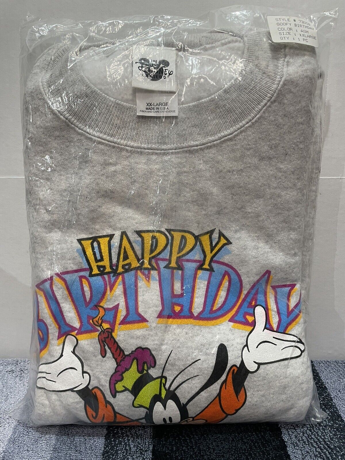 Vintage The Disney Catalog Happy 65th  Birthday Goofy  Sweatshirt New In Bag
