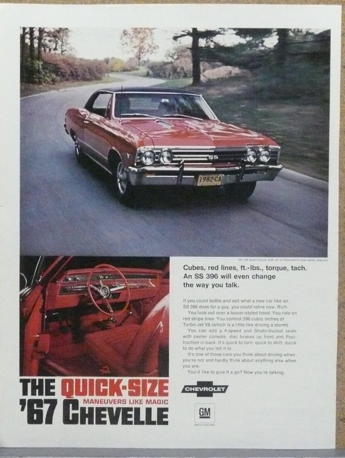 1967 Chevelle  Ad Poster (red)