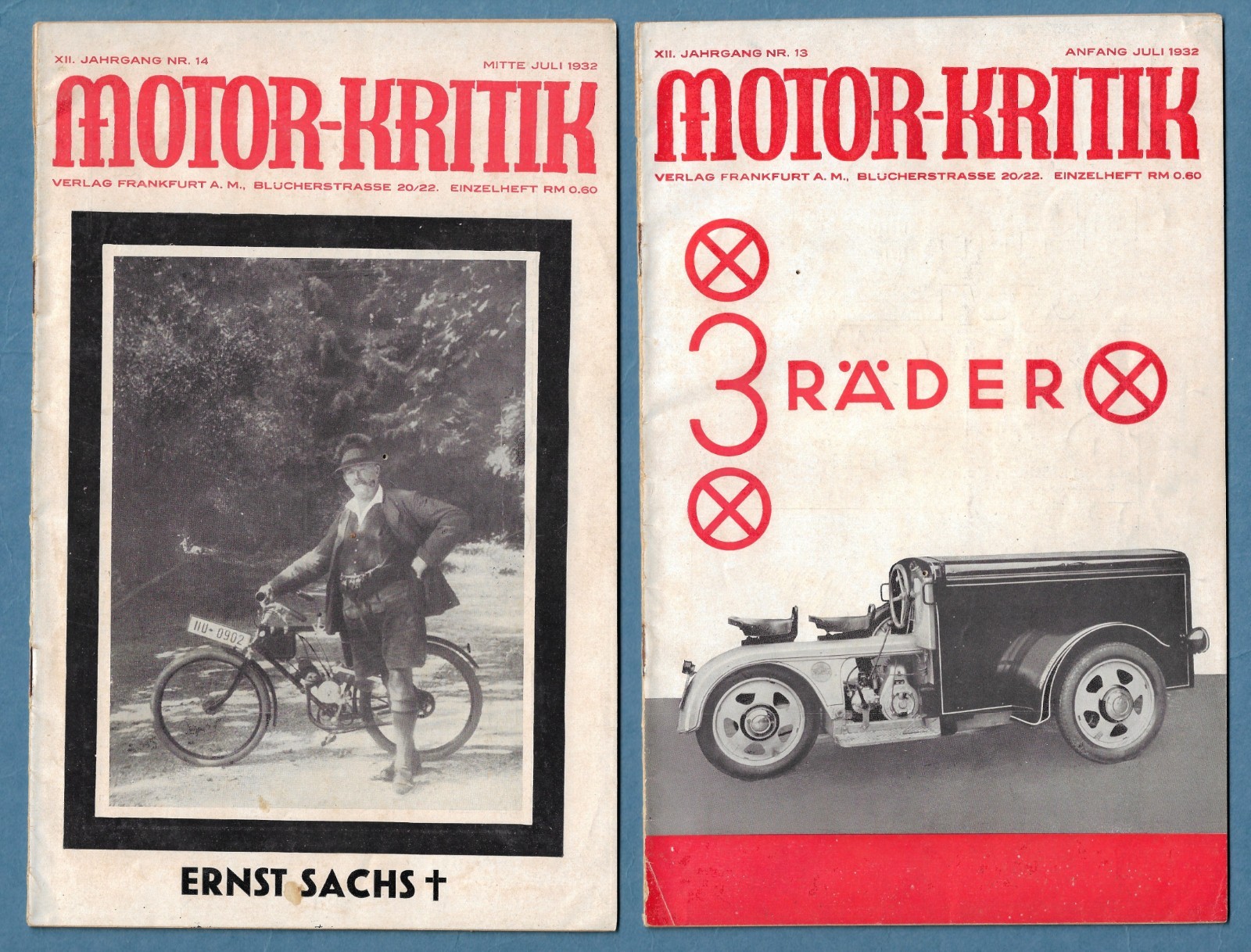 Motor-Kritik Magazine July 1932 Pair (Anfang & Mitte) Josef Ganz Volkswagen Era