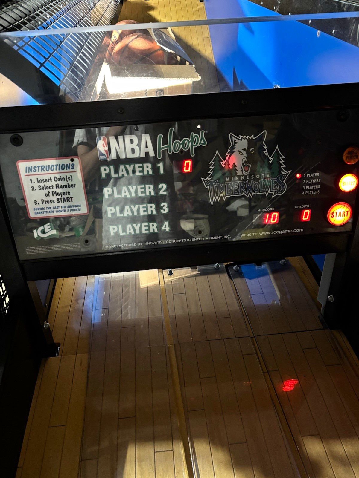 ICE NBA Hoops Basketball Arcade Game Machine Minnesota Timberwolves